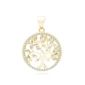 Pandantiv argint placat cu aur galben Copacul Vietii cu pietre DiAmanti Z1943CG_W-DIA